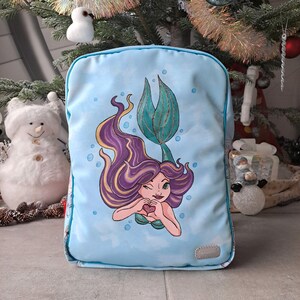 Sac à dos Enfant/Cartable Bleu-Sirène, sac crèche, cartable personnalisé, cadeau enfant, école maternelle