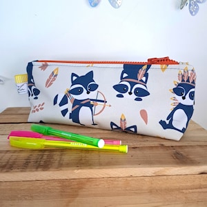 Trousse pour crayons- Ratons laveurs- Trousse d'école- Trousse enfant- Cadeau enfant- Trousse écolier