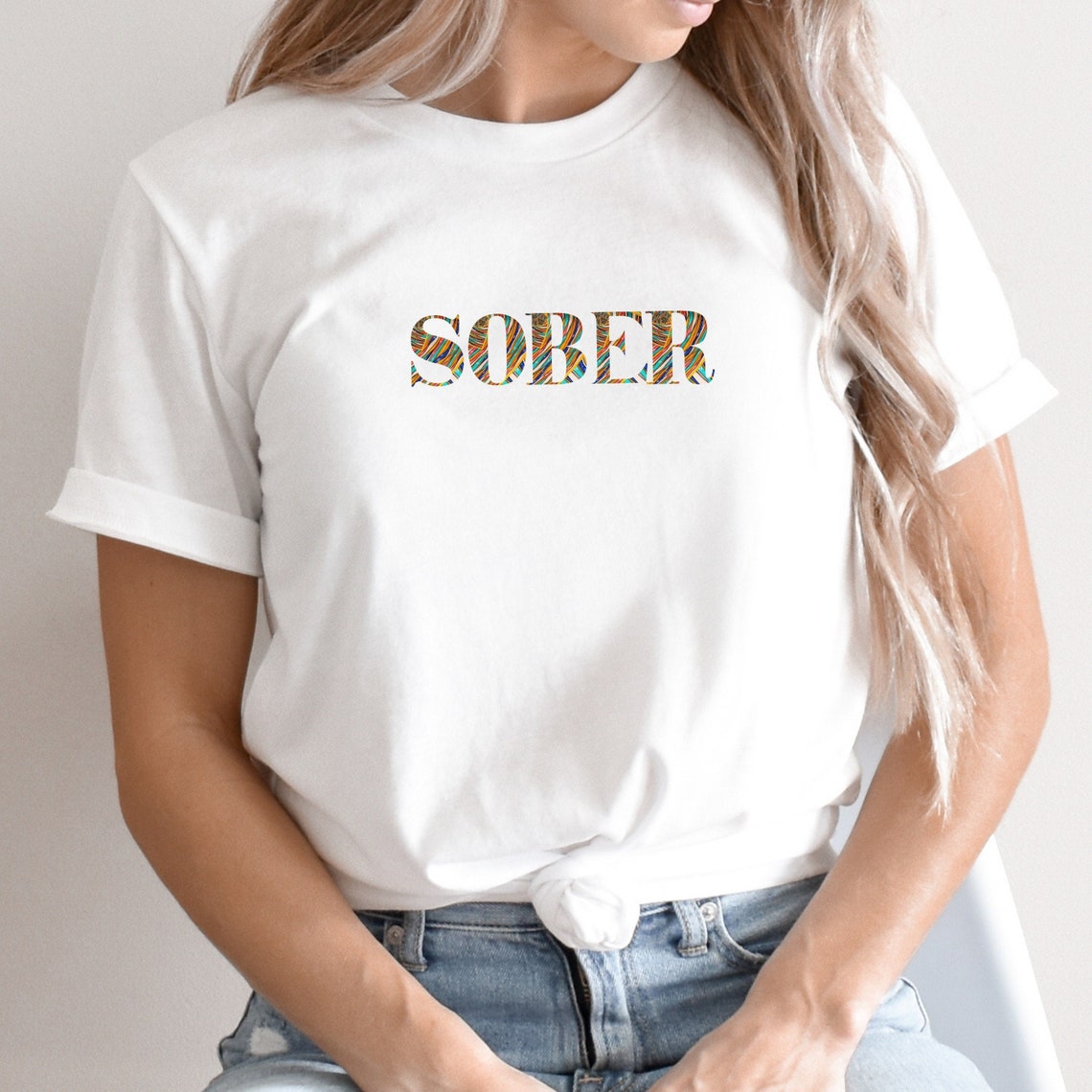Colorful Sober Shirt for Women Sobriety T shirt Sobriety Etsy