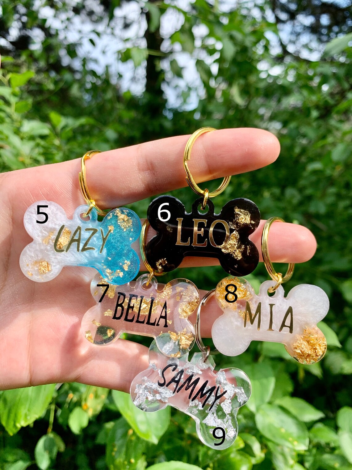 Pet Tag Resin Dog Tag Dog Cat Name Tag Pet Name ID Etsy