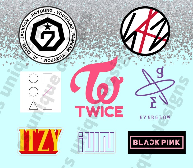 Kpop Groups Logo Collage Korean Pop Music Skinny Straight Etsy Australia