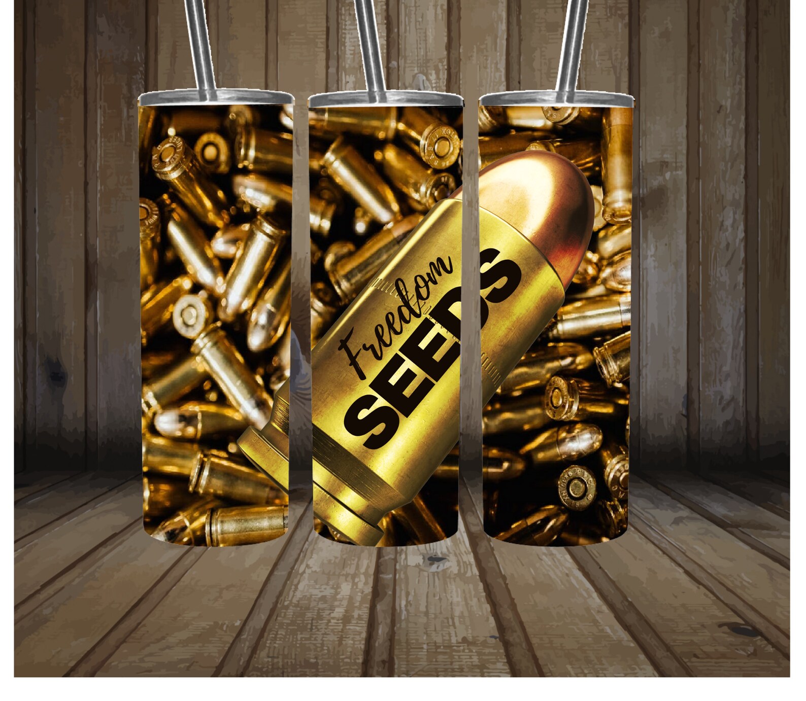 Freedom Seeds brass bullets patriotic skinny straight tumbler Etsy