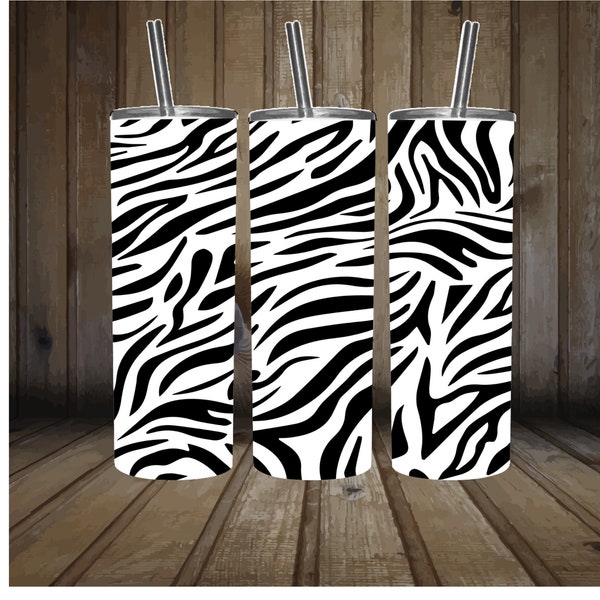 Zebra Print (also includes transparent SVG) straight tumbler sublimation designs 20 oz.