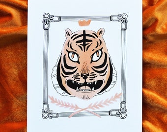 Tiger King | 8" x 10" Illustrated Art Print | Wall Decor
