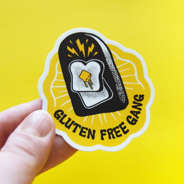 Gluten Free Gang Vinyl Sticker | Water-resistant sticker for a gluten free life