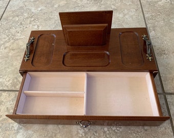 Gentlemen Catch All Tray Mechanical Men/'s Valet Box Wooden Jewelry Box Gentlemen/'s Vintage Valet Box Upcycled Jewelry Box,