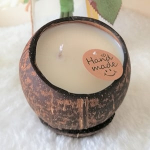 Coconut Soy Candle in Coconut Shell/ Coconut Shell Candle Soy Wax/ Christmas Candle Gift/ Floating coconuts