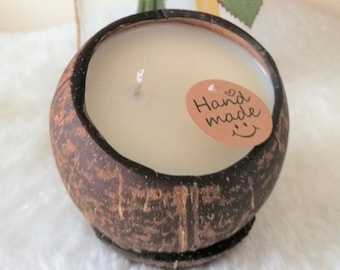 Coconut Soy Candle in Coconut Shell/ Coconut Shell Candle Soy Wax/ Christmas Candle Gift/ Floating coconuts