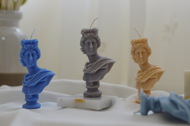The Apollo Head Candle Ancient Greek Bust Soy Wax Candle/vegan Etsy UK