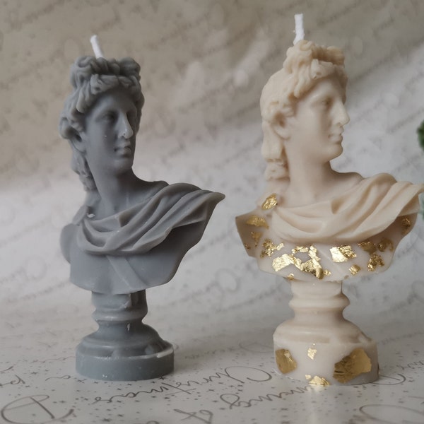 The Apollo Head Candle Ancient Greek God Bust Soy Wax Candle/Vegan Candle/Small size/ Home decorations scented