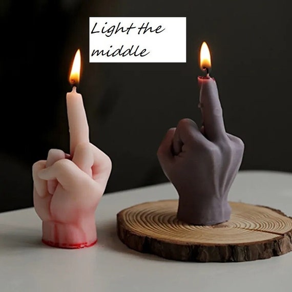 Funny Middle Finger Candle Bloody Halloween Hand Funny Gifts 