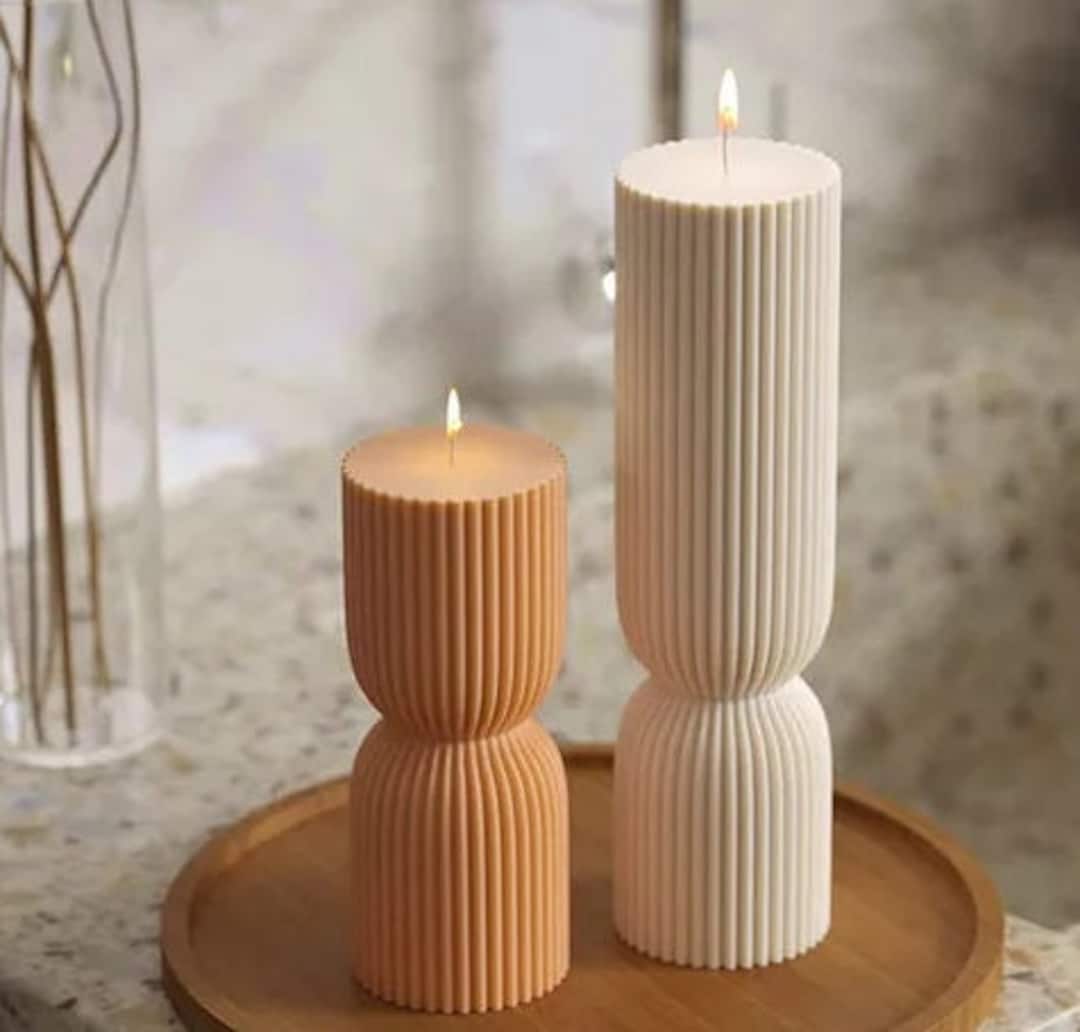 Tall Stripped Decorative Candles/home Decor/modern Art Design/birthday