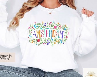 Amsterdam Holland Netherlands Unisex Heavy Blend™ Crewneck Sweatshirt, Amsterdam shirt, Holland Shirt, Travel sweatshirt, Europe sweatshirt