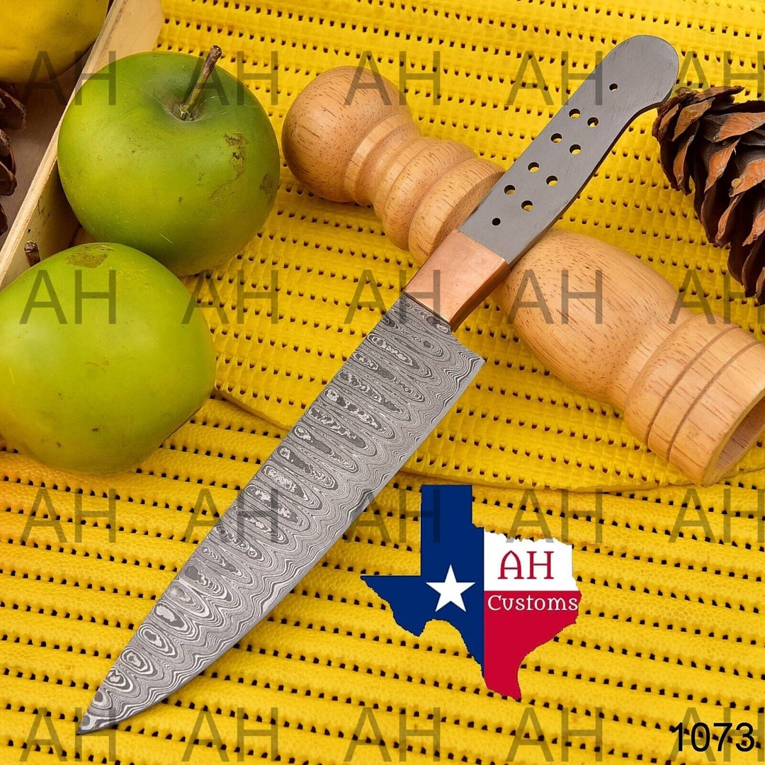 Custom Hand Made Hand Damascus Steel Fixed Blade Chef Knife