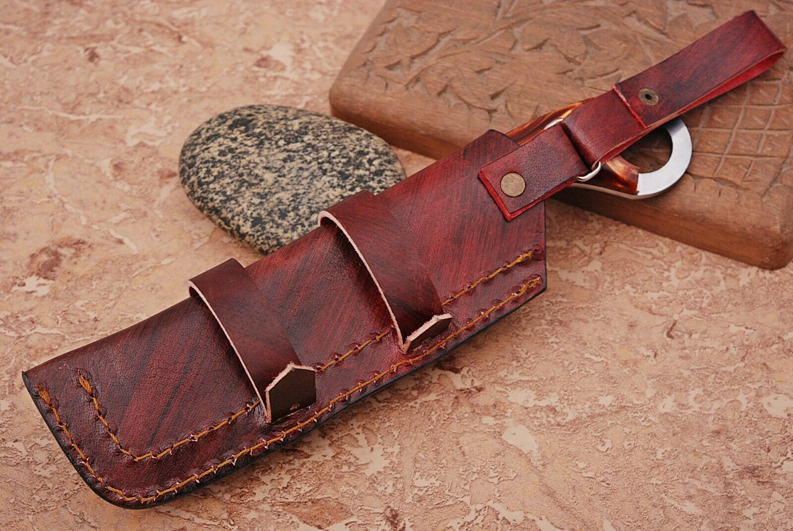 Custom Hand Made Pure Leather Sheath For Fixed Blade Knife Etsy