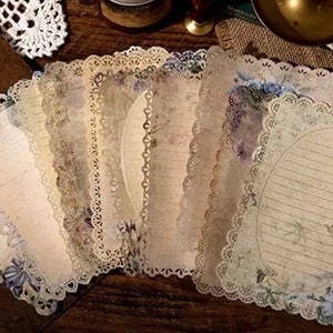 Vintage lace letter writing paper stationery,lace material scrapbook paper,beautiful deatils ephemera,junk journal mail set,invitation set