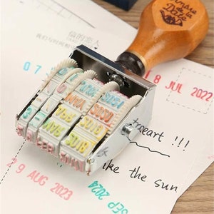Vintage style wooden date stamp,retro wooden date stamp,scrapbooking date stamp,French style date stamp,creative rubber filofax date stamp