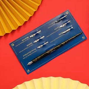 Dippennen in vintage stijl, kalligrafiepennenset, mangakunstpennenset, briefpapierpennen in retrostijl, vulpennenset, inktpotpennen, schrijverscadeauset