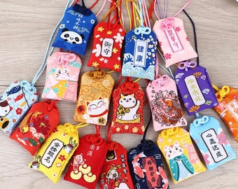 Omamori giapponese, amuleto portafortuna, portafortuna per salute e sicurezza, amuleto per la ricchezza, talismano portachiavi, regali per le feste, amuleto della felicità