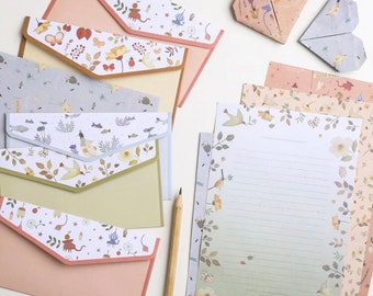 Letter writing paper with envelopes,Letter Writing Paper Set,Cottagecore paper set,snail mail paper,fairytale paper set,penpal stationery