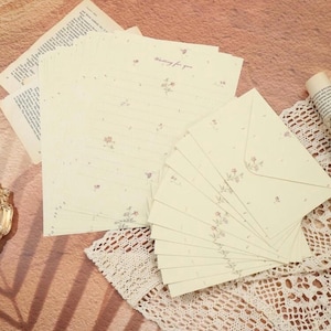 Juego de escritura de cartas florales con sobres a juego, juego de papelería para escribir cartas simple y elegante, juego de sobres para cartas de correo electrónico para amigos por correspondencia