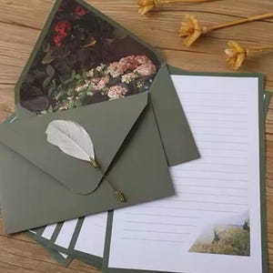 Juego de escritura de cartas con sobres, sobres impresos con pintura al óleo, juegos de papelería para escribir cartas, juego de escritura de cartas por correspondencia