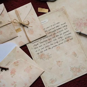 Vintage style 13 pcs letter writting envelope set,enchanted letter writing stationery set,cottagecore invitation set,snail mail set