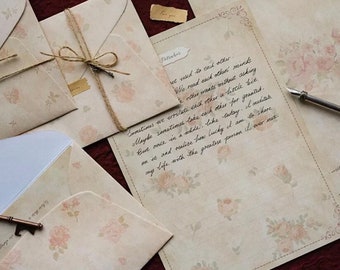 Vintage style 13 pcs letter writting envelope set,enchanted letter writing stationery set,cottagecore invitation set,snail mail set