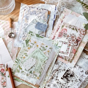 40 pezzi di grandi forniture per album in stile vintage, set di carta decorativa effimera, kit di diario spazzatura, set regalo creativo, kit per collage e creazione di biglietti