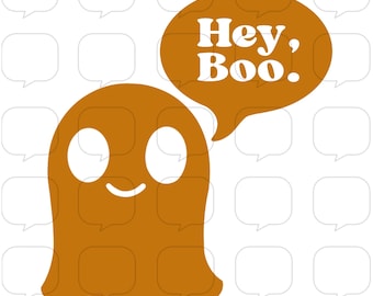 Hey Boo - Ghost - Halloween PNG Sublimation Transfer