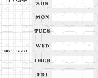 Weekly Meal Planner - Calorie Counter - Planner Sheet Pack - Digital Download - Printable