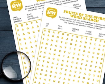 Bible Word Search Activity Sheet Pack - 2 Digital Downloads - Printable