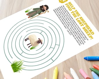 Ovelha Perdida - Folha de Atividades Bíblicas do Labirinto Infantil - Download Digital - Para Imprimir