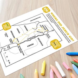 Jesus irdischen Dienst - Kids Map Trace Aktivität Blatt - digitaler Download - printable