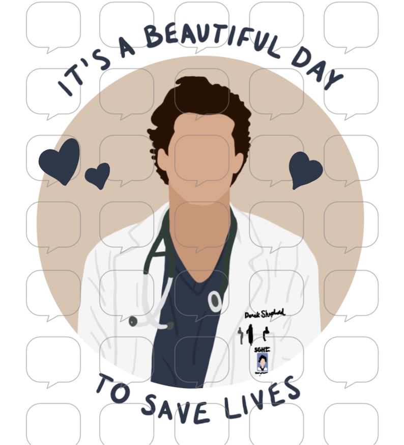 McDreamy Saves Lives Greys Anatomy PNG Sublimation Transfer image 1