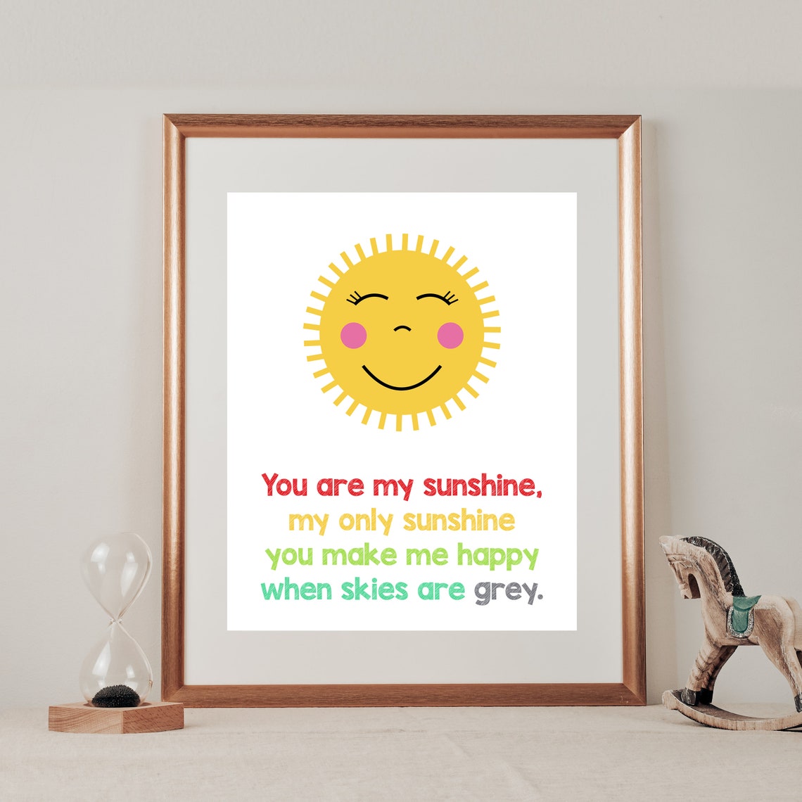 You are my Sunshine 1st Verse Lyrics Kindergarten/Kind/Kinder/Kinder/Baby/Dekor/Wandkunst/Lied