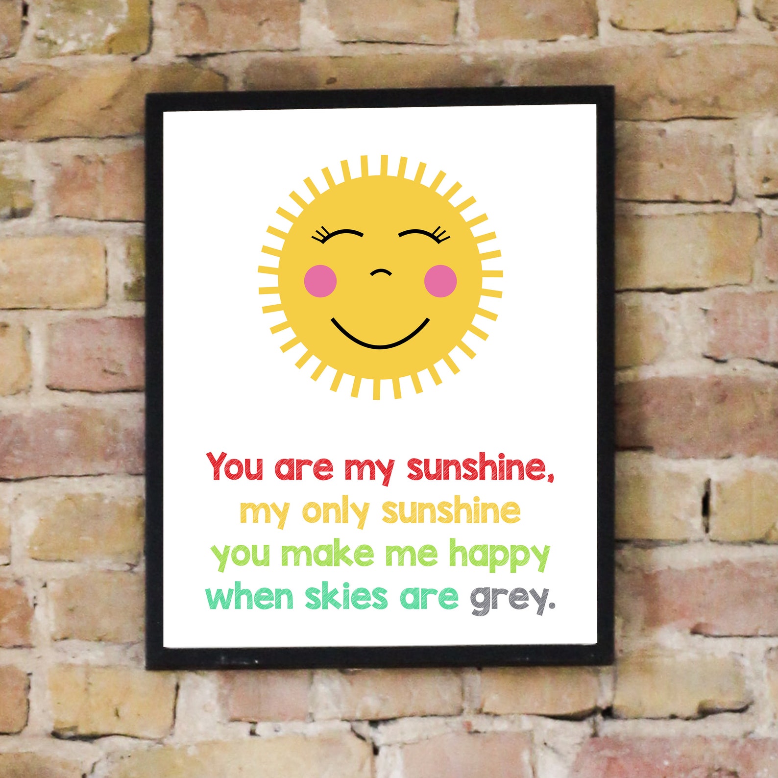 You Are My Sunshine 1st Verse Lyrics Nursery/child/children/kids/baby