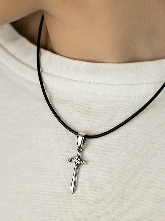 Sword Necklace Silver Battle Sword Pendant Sterling Silver Viking