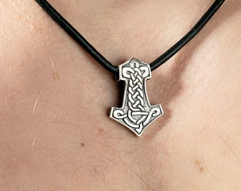 Mjolnir Necklace • Thor Hammer Necklace • Viking Jewelry • Sterling Silver Viking Necklace • Nordic mythology • VN004