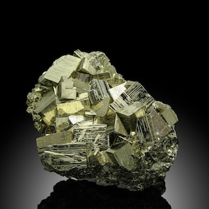 GOLD Pyrite High Quality! Crystal from Huanzala Mine, Peru