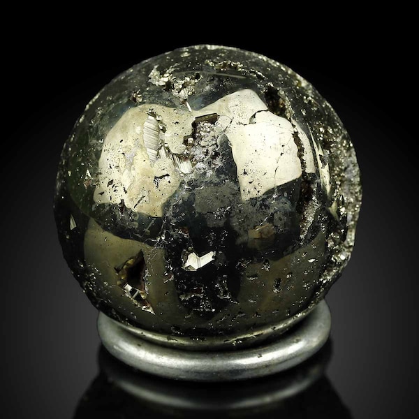 EXTRAORDINAIRE! Lustrous PYRITE SPHERE du Pérou, P-2-7