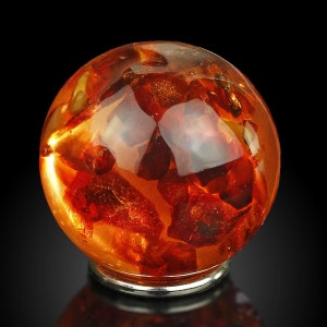 Unique Baltic Amber Spheres in Clear Resin - Originating from Lithuania