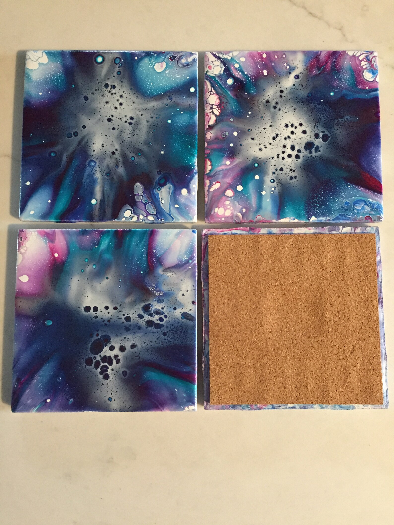 Hand painted ceramic tile coasters | Etsy