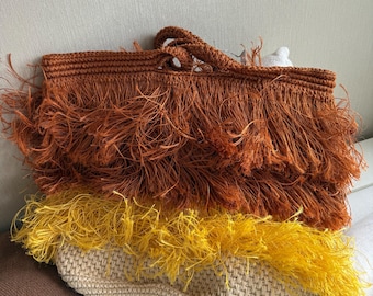 Brand New Marni Market handmade tassel crochet bag large size