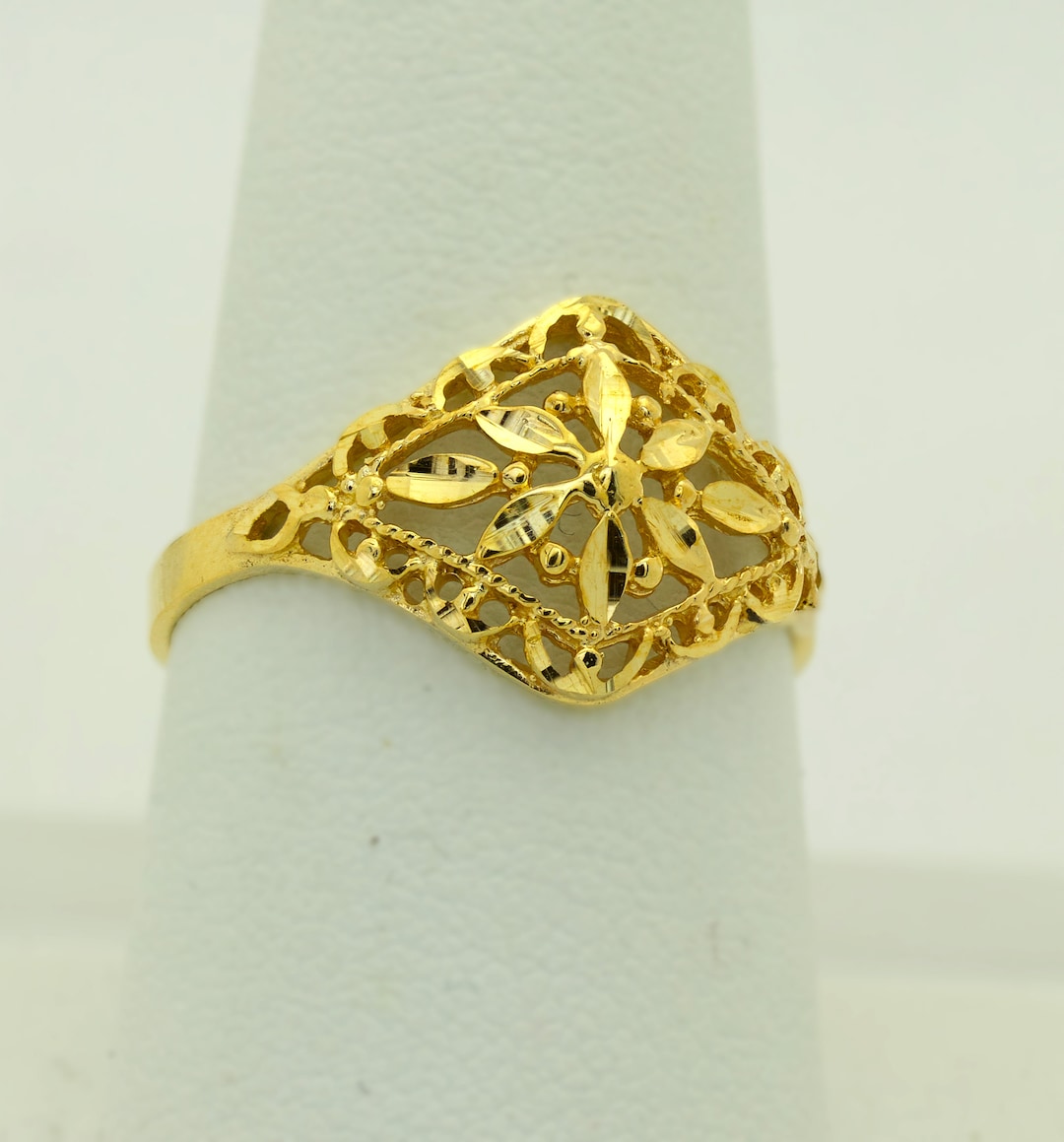 Gold Leaf Ring 10k Gold Ring Leaves Gold Ring Gold Ring for Etsy