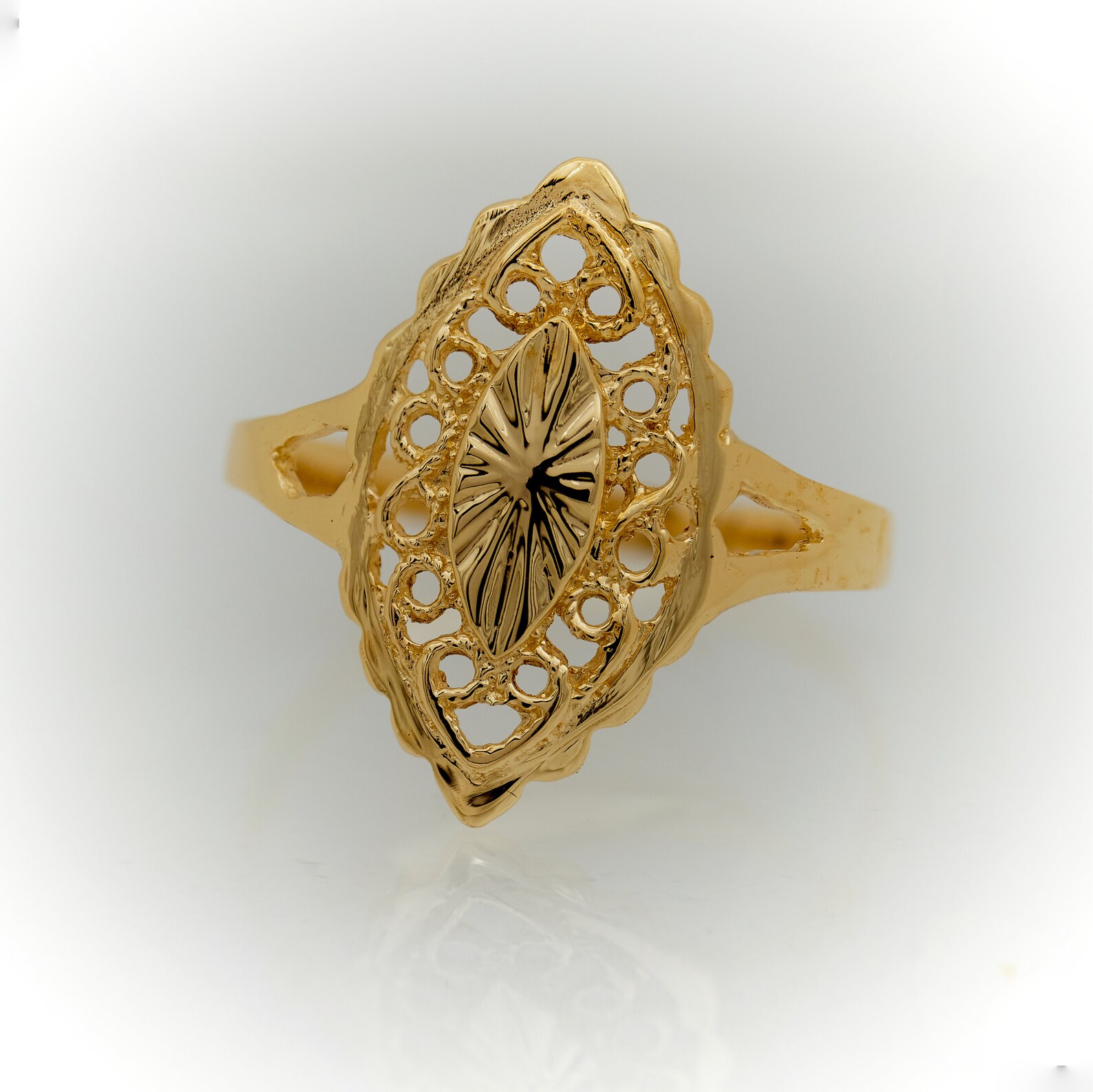 10k Gold Women's Rings Without Stones Almond Style. Etsy UK