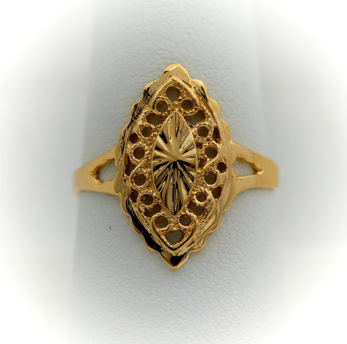 10k Gold Women's Rings Without Stones Almond Style. Etsy