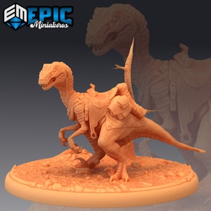 Raptor by Epic Miniatures D&D Figurine Large Alpha, Curious, Mounted - Etsy
