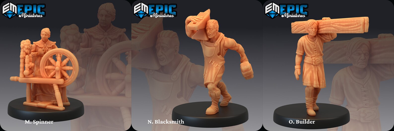 Farm Villagers by Epic Miniatures D&amp;D Figurine Medium - Etsy