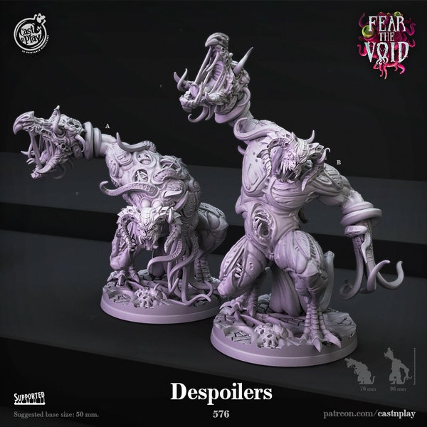 Despoliers | Demon Horror Abomination | Cast n' Play Miniatures | Fear the Void | D&D Figurine | 32mm Scale | 50mm Base